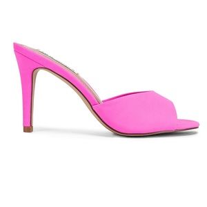 Steve Madden Erin Mule Heels Neon Pink Size 10